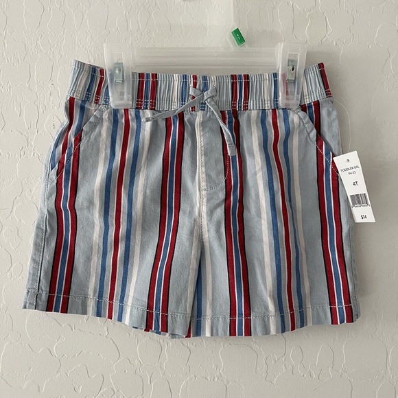 Dip Apparel Kids Unisex Blue Striped Shorts, Size 4T - Picture 1 of 3
